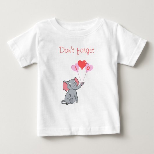 Niedlicher Elefantenvalentin Baby T-shirt (Vorderseite)