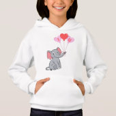 Niedlicher Elefantenvalentin Hoodie (Vorderseite)