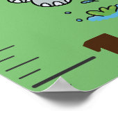 Niedlicher Elefantenwachstumsplan Nashornhaut-Cart Poster (Ecke)