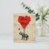 Niedlicher Elefantenwechsel Ankündigungspostkarte (Stehend Vorderseite)