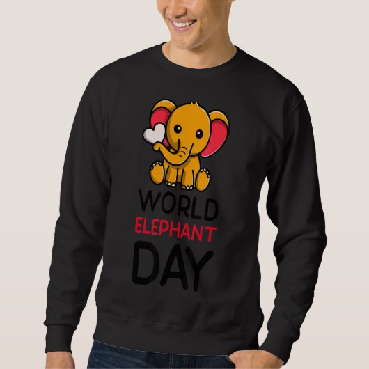 Niedlicher Elefantenwelttag Sweatshirt (Vorderseite)