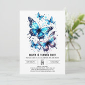 Niedlicher Elegant Butterfly Boy Geburtstag Einladung (Stehend Vorderseite)