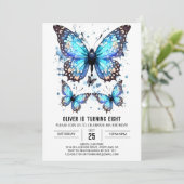 Niedlicher Elegant Butterfly Boy Geburtstag Einladung (Stehend Vorderseite)