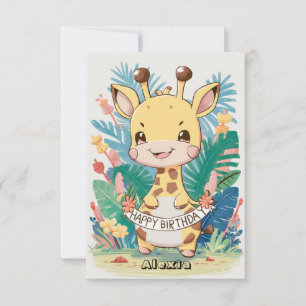 Niedlicher Elegant Giraffe Geburtstag Karte