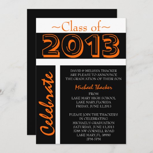 Niedlicher Eleganter Abschluss Ankündigung/Einladu Einladung (Vorne/Hinten)