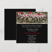 Niedlicher Eleganter Abschluss Ankündigung/Einladu Einladung (Vorne/Hinten)