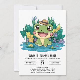 Niedlicher Eleganter Frog Einladung
