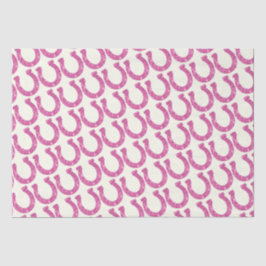 Niedlicher Eleganter Glam Horseshoe Pink Glitzer Seidenpapier