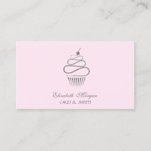 Niedlicher eleganter Glitzer Cupcake, Süßigkeiten Visitenkarte