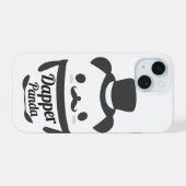 Niedlicher eleganter Panda mit Zylinder iPhone 15 Hülle (Rückseite (Horizontal))