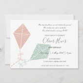 NIEDLICHER ELEGANTER PINK BLUE KITE KIDS TODDLER B EINLADUNG (Vorderseite)