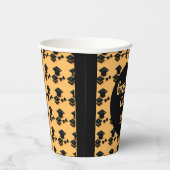 Niedlicher eleganter Retro Black & Yellow Abschlus Pappbecher (Rechts)