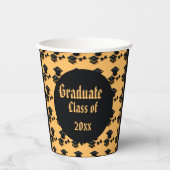 Niedlicher eleganter Retro Black & Yellow Abschlus Pappbecher (Vorderseite)