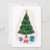 Niedlicher eleganter Weihnachtsbaum mit Geschenken Feiertagskarte (Vorderseite)