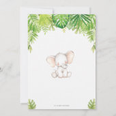 Niedlicher Elephant Baby Shower Jungle Animals Boy Einladung (Rückseite)