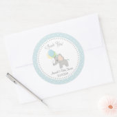 Niedlicher Elephant Baby Shower Sticker (blau) (Umschlag)