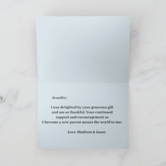 Niedlicher Elephant Big Danke Blue Dankcard Karte (Innenseite)