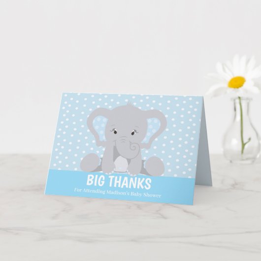 Niedlicher Elephant Big Danke Blue Dankcard Karte (Kleine Pflanze)