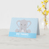 Niedlicher Elephant Big Danke Blue Dankcard Karte (Gelbe Blume)