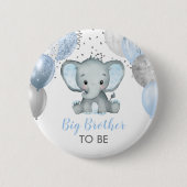 Niedlicher Elephant Boy Balloons Baby Shower Broth Button (Vorderseite)