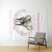 Niedlicher Elephant Butterfly Hintergrund Wandteppich (Beispiel (Horizontal))