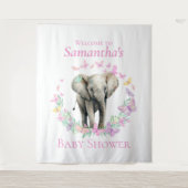 Niedlicher Elephant Butterfly Hintergrund Wandteppich (Vorderseite)