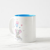 Niedlicher Elephant-Cartoon | Personalisiert Valen Zweifarbige Tasse (Vorderseite Links)