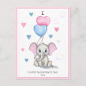 Niedlicher Elephant-Cartoon | Personalisierte Vale Postkarte (Vorderseite)