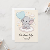 Niedlicher Elephant der benutzerdefinierten Kinder Karte (Vorderseite/Rückseite Beispiel)