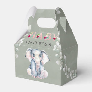 Niedlicher Elephant Eucalyptus Pink Baby Dusche Geschenkschachtel