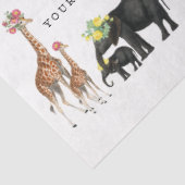 Niedlicher Elephant & Giraffe Individuelle Name Seidenpapier (Ausschnitt)