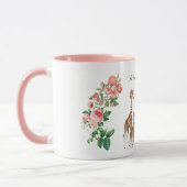Niedlicher Elephant & Giraffe Individuelle Name Tasse (Links)