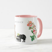 Niedlicher Elephant & Giraffe Individuelle Name Tasse (VorderseiteRechts)