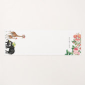 Niedlicher Elephant & Giraffe Individuelle Name Yogamatte (Vorderseite (Horizontal))