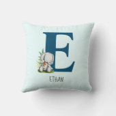 Niedlicher Elephant Kinderzimmer Letter E Kissen (Rückseite)