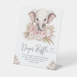 Niedlicher Elephant Pink Boho Girl Duschdusche Win Sockelschild