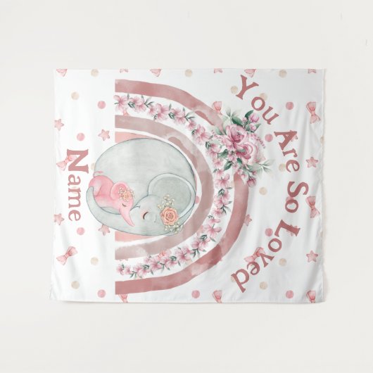 Niedlicher Elephant Rainbow Wandteppich (Vorderseite (Horizontal))