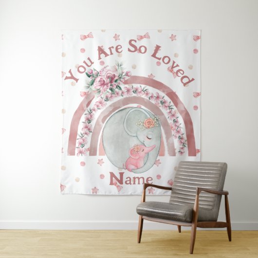 Niedlicher Elephant Rainbow Wandteppich (Beispiel)