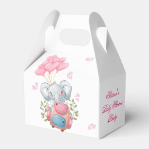 Niedlicher Elephant und Balloon Baby Shower Fevor Geschenkschachtel