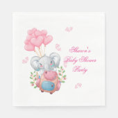 Niedlicher Elephant und Balloon Baby Shower Paper  Serviette (Vorderseite)