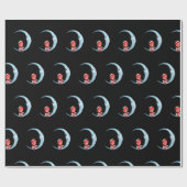 Niedlicher Elf auf dem Mond Geschenkpapier (Flach)