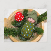 Niedlicher Elf auf Pine mit Toadstool: Polymerschi Postkarte (Vorderseite)