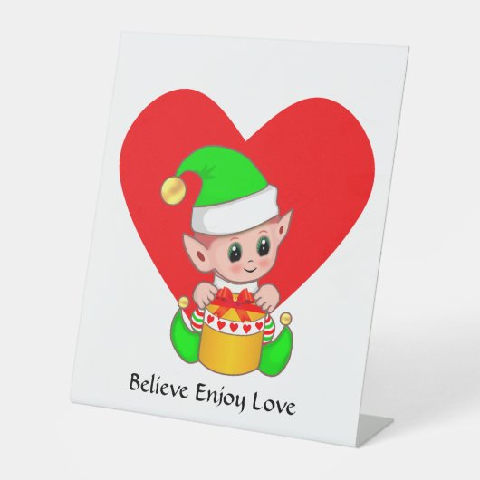 Niedlicher Elf mit Motivierend Worten Sockelschild (Vorderseite)