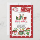 Niedlicher Elf Nordpol Weihnachts-Party Einladung (Vorderseite)