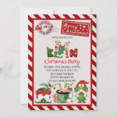 Niedlicher Elf Nordpol Weihnachts-Party Einladung (Vorderseite)