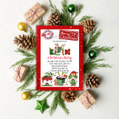 Niedlicher Elf Nordpol Weihnachts-Party Einladung