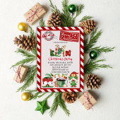 Niedlicher Elf Nordpol Weihnachts-Party Einladung