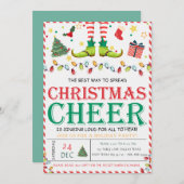 Niedlicher Elf-Pine-BaumWeihnachten Party Einladun Einladung (Vorne/Hinten)