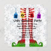 Niedlicher Elf-Strumpf-laden hässliches Einladung (Vorne/Hinten)