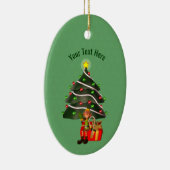 Niedlicher Elf Tree Urlaub Personalisiert Keramik Ornament (Rechts)